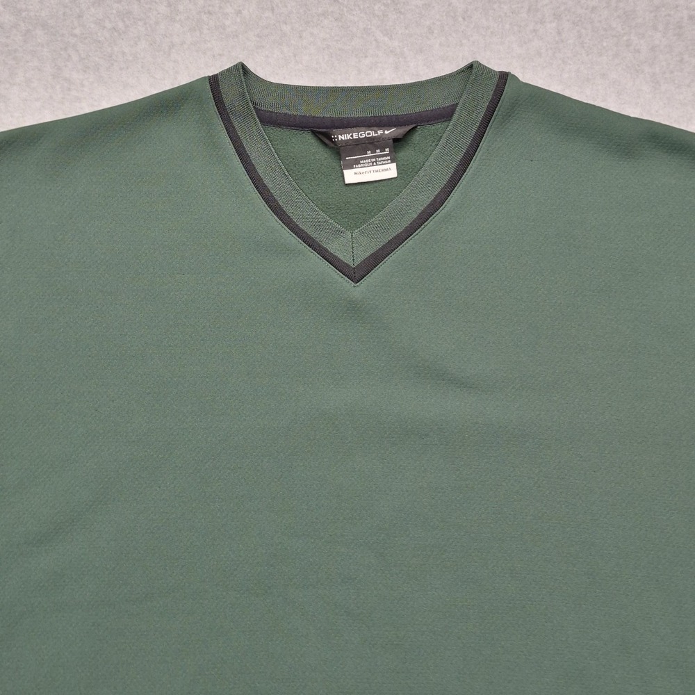 Nike Golf Therma-Fit Sweater Mens M Green Black Colorblock Performance Pullover - Picture 10 of 16